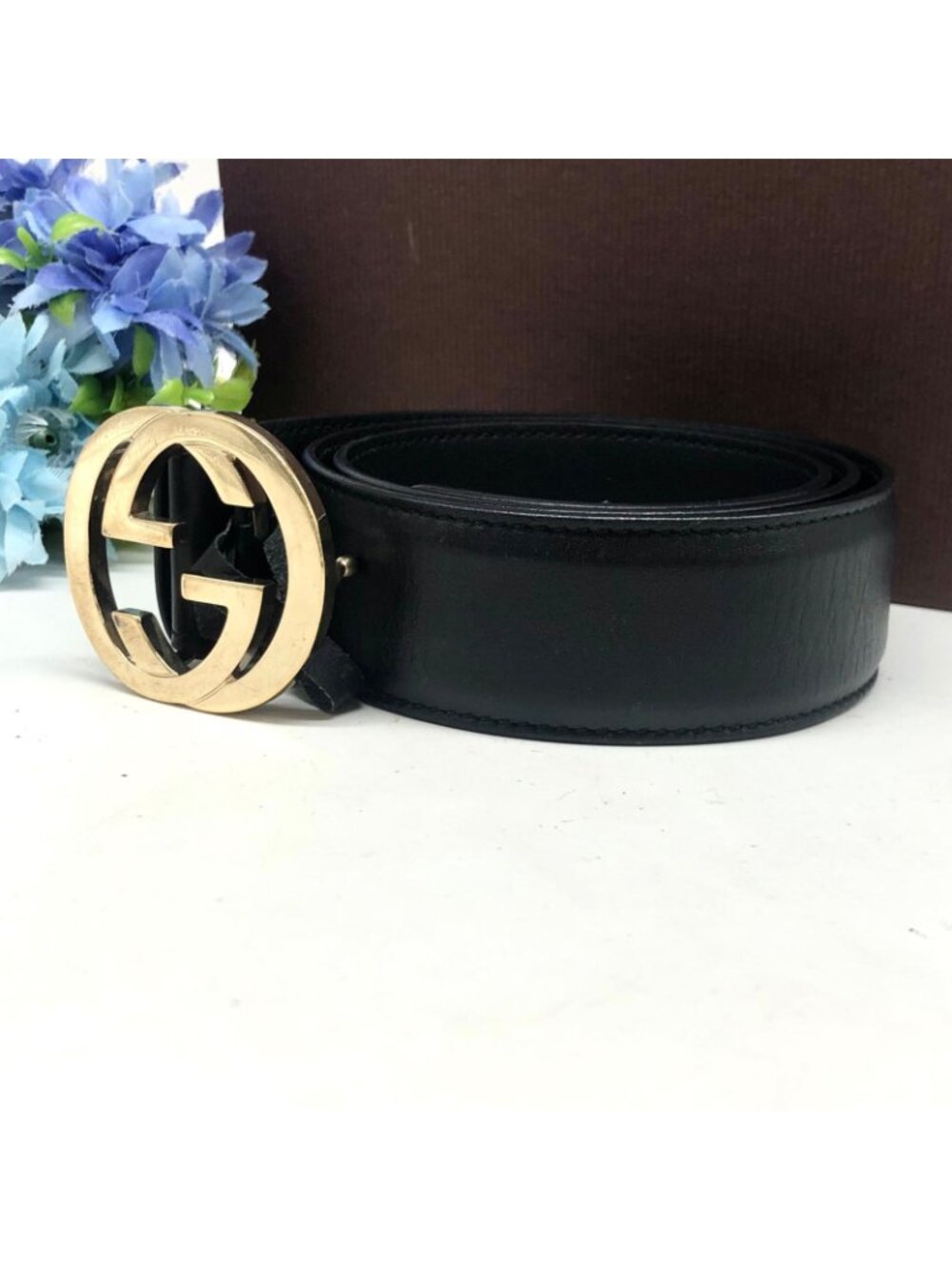 Gucci Belt Interlocking GG Gold Buckle - Picture 7 of 12